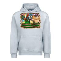 Heather Grey Happy easter rooster chicken and chick Urban Hoodie - RanaPortraitStore