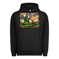 Pigment Black Happy easter rooster chicken and chick Urban Hoodie - RanaPortraitStore