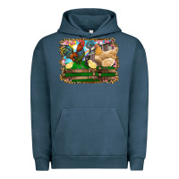 Pigment Midnight Navy Happy easter rooster chicken and chick Urban Hoodie - RanaPortraitStore