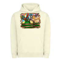 Pigment Pistachio Happy easter rooster chicken and chick Urban Hoodie - RanaPortraitStore
