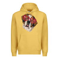 Antique Gold saint bernard with love glasses Premium Hoodie - RanaPortraitStore