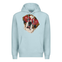 Blue Mist saint bernard with love glasses Premium Hoodie - RanaPortraitStore