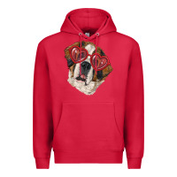 Cardinal saint bernard with love glasses Premium Hoodie - RanaPortraitStore