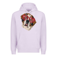 Lilac saint bernard with love glasses Premium Hoodie - RanaPortraitStore