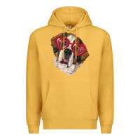 Mustard saint bernard with love glasses Premium Hoodie - RanaPortraitStore