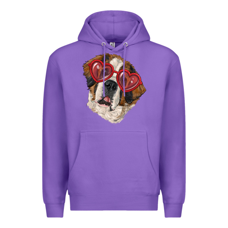 Saint Bernard With Love Glasses Premium Hoodie by RanaPortraitStore | Teevron