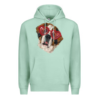 Seafoam saint bernard with love glasses Premium Hoodie - RanaPortraitStore