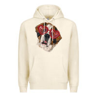 Tofu saint bernard with love glasses Premium Hoodie - RanaPortraitStore
