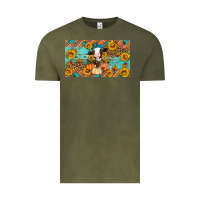 Vintage Olive Fall cow Vintage Tee - Artiststas