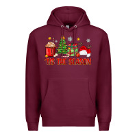 Burgundy 'tis the season christmas Premium Hoodie - Zillion Design Studio