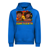 Cobalt juneteenth with afro black kids Urban Hoodie - texasbilliewilder