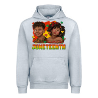 Heather Grey juneteenth with afro black kids Urban Hoodie - texasbilliewilder