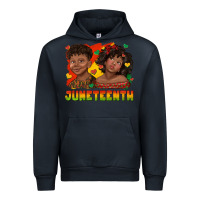 Navy juneteenth with afro black kids Urban Hoodie - texasbilliewilder