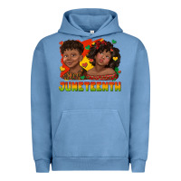 Pigment Pebble Blue juneteenth with afro black kids Urban Hoodie - texasbilliewilder