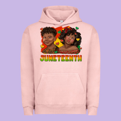Urban Hoodie juneteenth with afro black kids