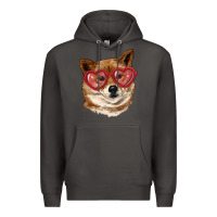 Smoke shiba inu with love glasses Premium Hoodie - RanaPortraitStore