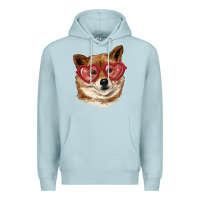 Blue Mist shiba inu with love glasses Premium Hoodie - RanaPortraitStore