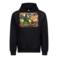 Black happy easter rooster chicken and chick Urban Hoodie - RanaPortraitStore