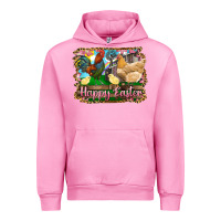 Fuchsia Pink happy easter rooster chicken and chick Urban Hoodie - RanaPortraitStore