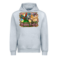 Heather Grey happy easter rooster chicken and chick Urban Hoodie - RanaPortraitStore