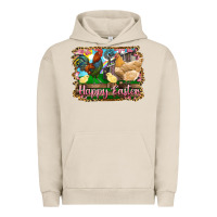 Pigment French Oak happy easter rooster chicken and chick Urban Hoodie - RanaPortraitStore