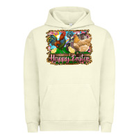 Pigment Pistachio happy easter rooster chicken and chick Urban Hoodie - RanaPortraitStore
