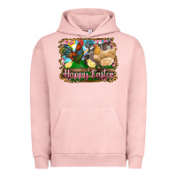 Pigment Salmon happy easter rooster chicken and chick Urban Hoodie - RanaPortraitStore