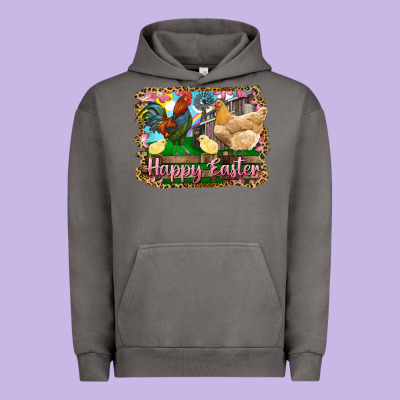 Urban Hoodie happy easter rooster chicken and chick