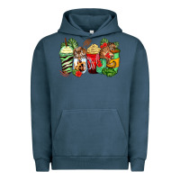 Pigment Midnight Navy tiger coffee cups Urban Hoodie - Zillion Design Studio