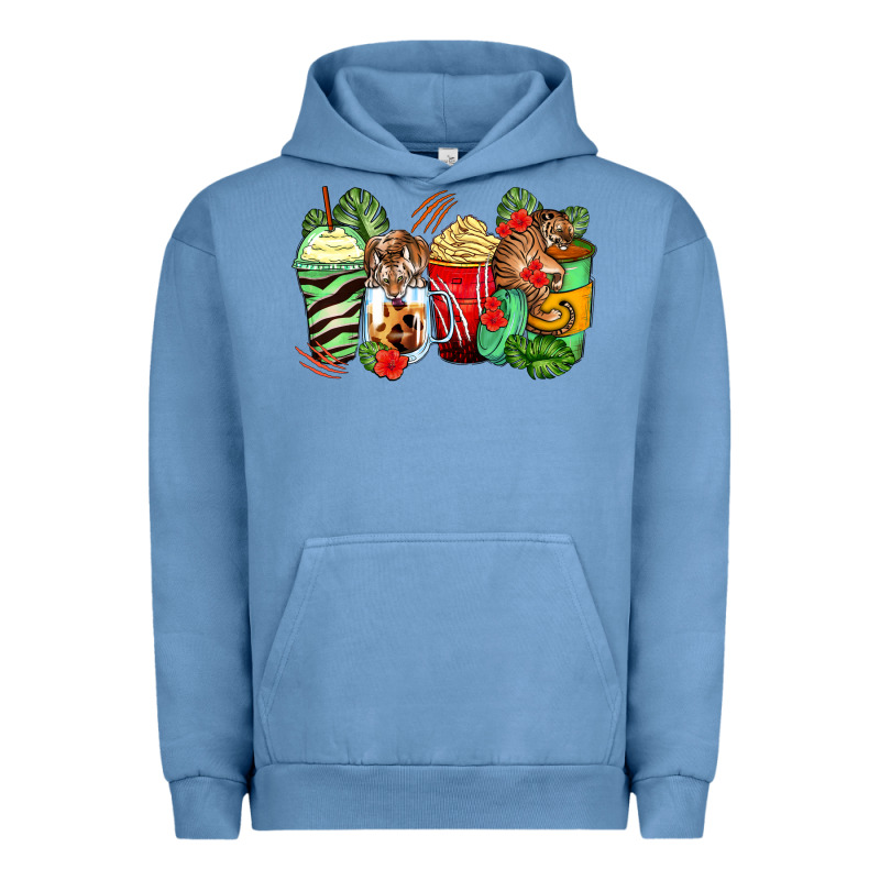 Tiger Coffee Cups Urban Hoodie by Zillion Design Studio | Teevron