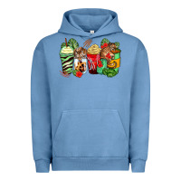 Pigment Pebble Blue tiger coffee cups Urban Hoodie - Zillion Design Studio