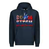 Navy boom bitch get out the way Premium Hoodie - texasbilliewilder