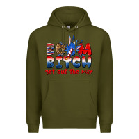 Army Green boom bitch get out the way Premium Hoodie - texasbilliewilder