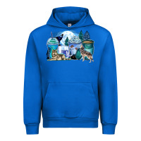 Cobalt wolf coffee cups Urban Hoodie - Zillion Design Studio
