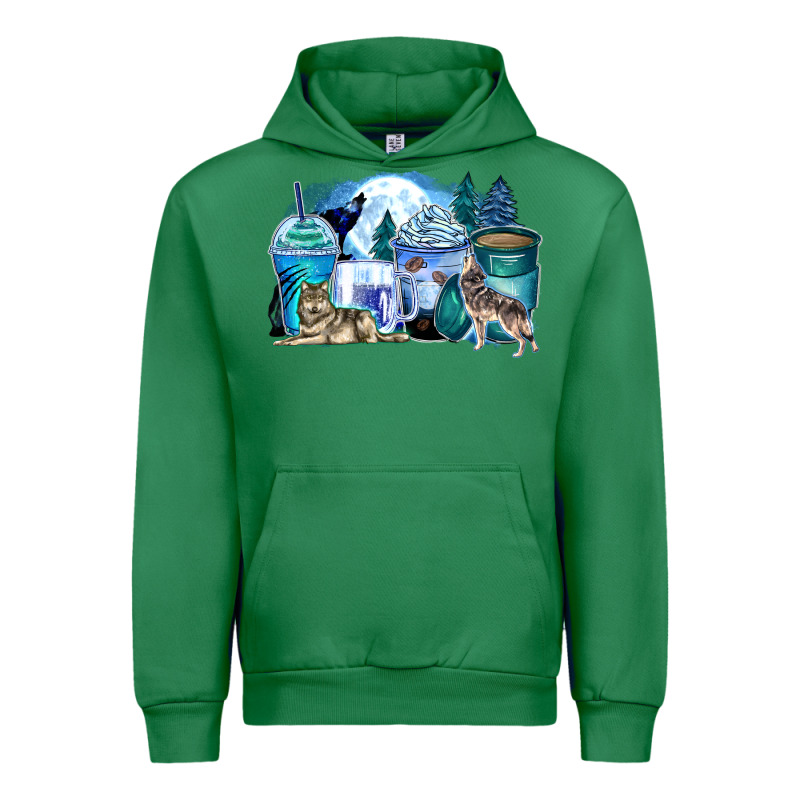 Wolf Coffee Cups Urban Hoodie by Zillion Design Studio | Teevron