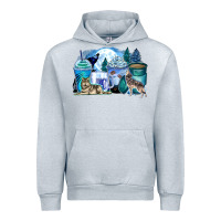 Heather Grey wolf coffee cups Urban Hoodie - Zillion Design Studio