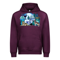 Mauve Wine wolf coffee cups Urban Hoodie - Zillion Design Studio