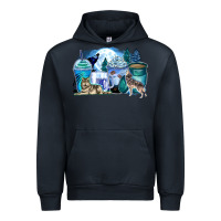 Navy wolf coffee cups Urban Hoodie - Zillion Design Studio