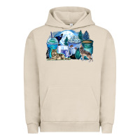 Pigment French Oak wolf coffee cups Urban Hoodie - Zillion Design Studio