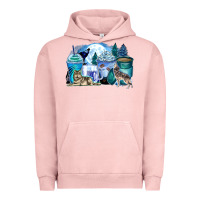 Pigment Salmon wolf coffee cups Urban Hoodie - Zillion Design Studio