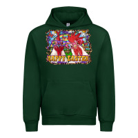 Forest Green Happy Easter Roosters Urban Hoodie - RanaPortraitStore
