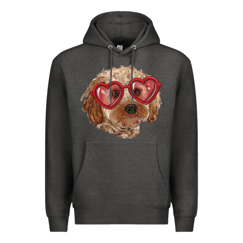 Toy Poodle With Love Glasses Premium Hoodie by RanaPortraitStore | Teevron