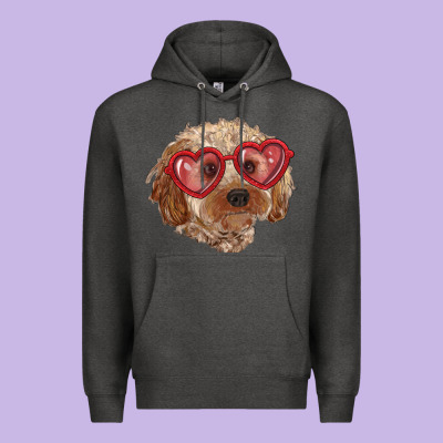 Toy Poodle With Love Glasses Premium Hoodie Designed By Ranaportraitstore