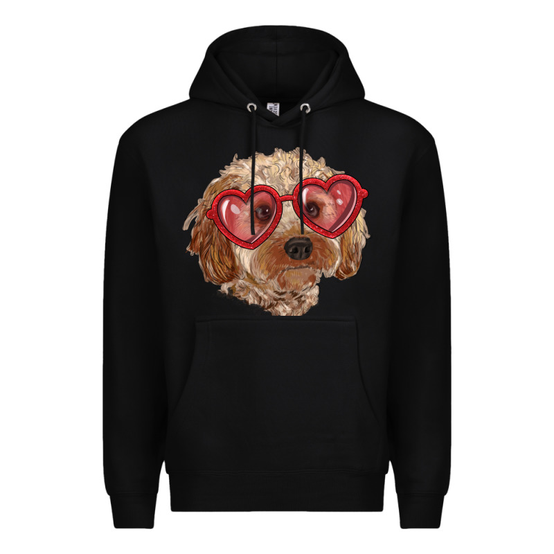 Toy Poodle With Love Glasses Premium Hoodie by RanaPortraitStore | Teevron