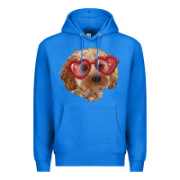 True Royal toy poodle with love glasses Premium Hoodie - RanaPortraitStore