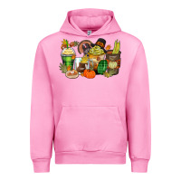 Fuchsia Pink thanksgiving coffee cups Urban Hoodie - Zillion Design Studio