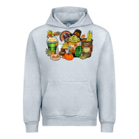 Heather Grey thanksgiving coffee cups Urban Hoodie - Zillion Design Studio