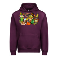 Mauve Wine thanksgiving coffee cups Urban Hoodie - Zillion Design Studio