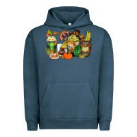 Pigment Midnight Navy thanksgiving coffee cups Urban Hoodie - Zillion Design Studio