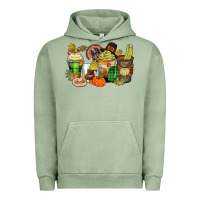 Pigment Oil Green thanksgiving coffee cups Urban Hoodie - Zillion Design Studio
